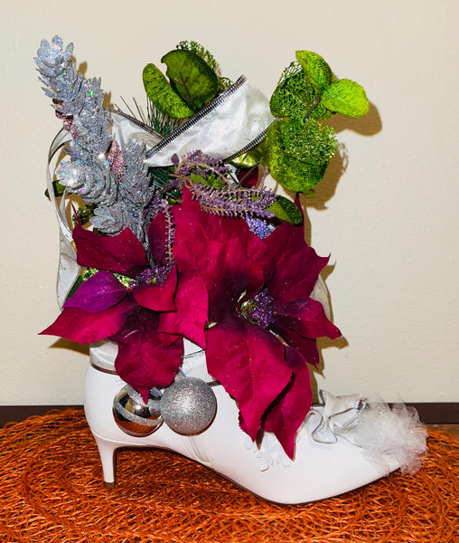 Shoe Bouquet Centerpiece Floral Arrangement Party Home Office Decor