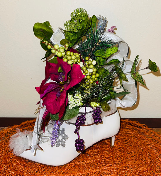 Shoe Bouquet Centerpiece Floral Arrangement Party Home Office Decor